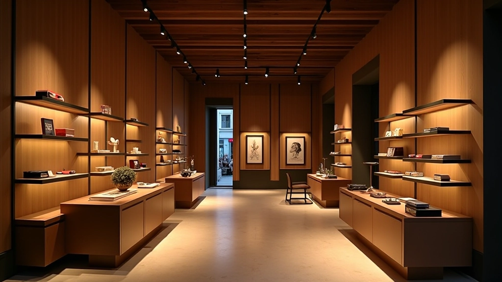 Spazio commerciale con stratificazione luminosa strategica
